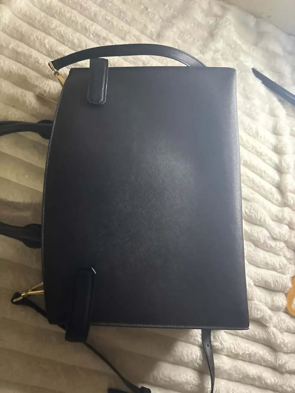 Michael Kors Karla Medium East West Satchel in Black Saffiano Leather